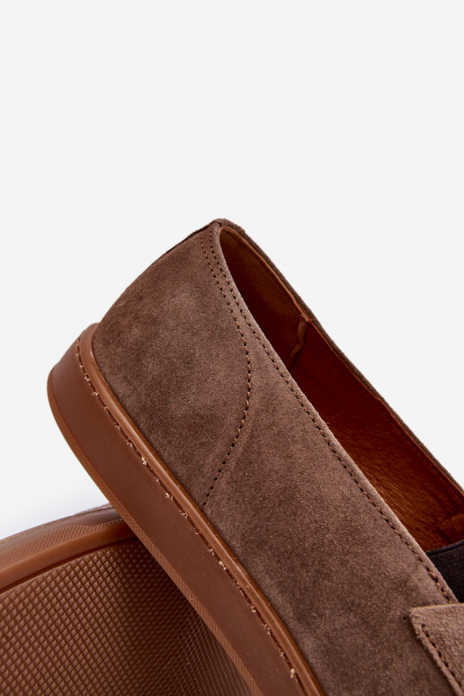 Vīriešiem zamšādas Mokasīni apavi Zazoo 1566 brūnas krāsas Vīriešiem zamšādas Mokasīni apavi Zazoo 1566 brūnas krāsas