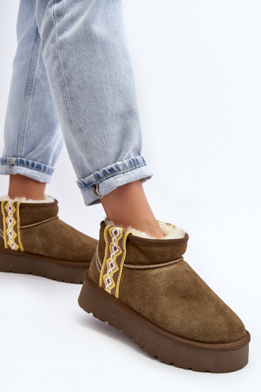 Āda zamšādas sniega apavi Sieviešu Zaļas krāsas Vebissat