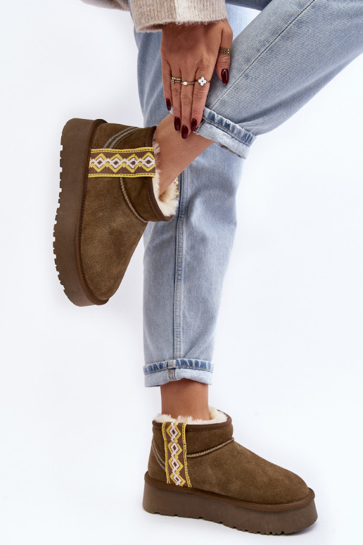 Āda zamšādas sniega apavi Sieviešu Zaļas krāsas Vebissat