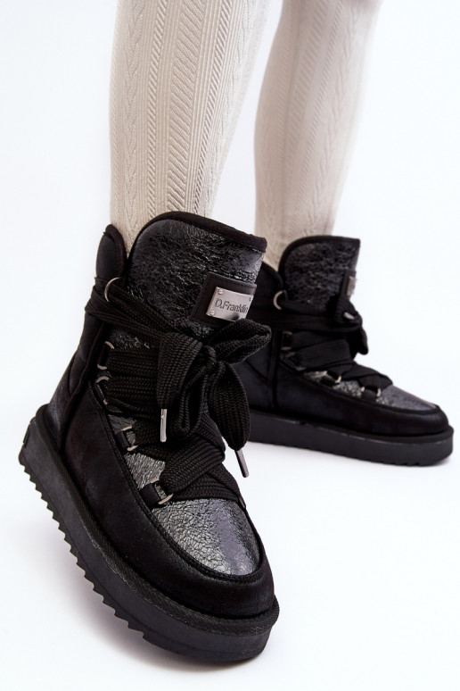 Sieviešu sniega apavi ar stilīgām detaļām D.Franklin DFSH370006 melnas krāsas