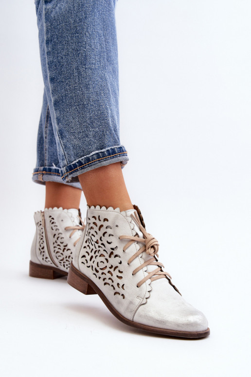 Zazoo 2871 Zābaki Sieviešu šņorējami Sudraba krāsas