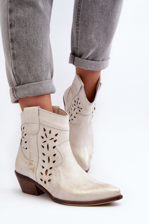 Zazoo 2870 Āda Sieviešu puszābaki Uz Zema Papēža Ažūrs Sudraba krāsas Zazoo 2870 Āda Sieviešu puszābaki Uz Zema Papēža Ažūrs Sudraba krāsas