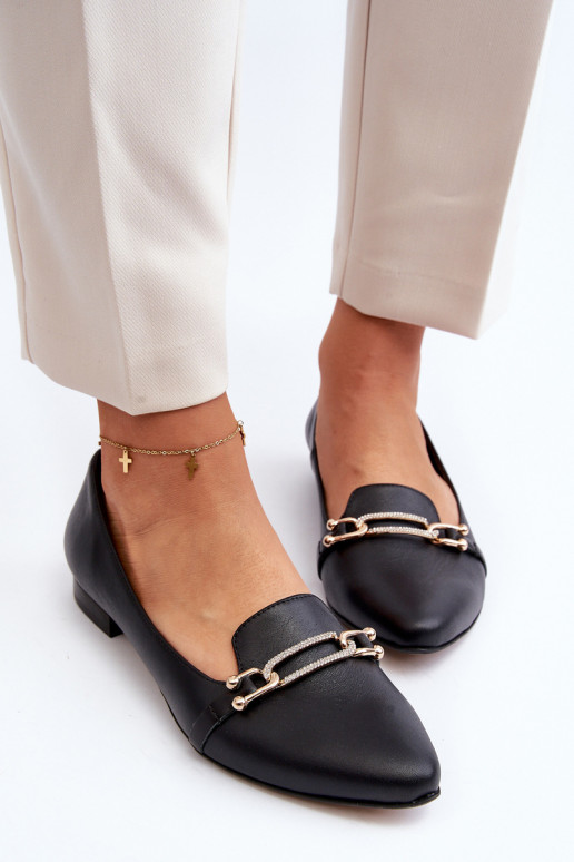 Zazoo 2885 Balerīnas ar ornamentiem melnas krāsas Zazoo 2885 Balerīnas ar ornamentiem melnas krāsas