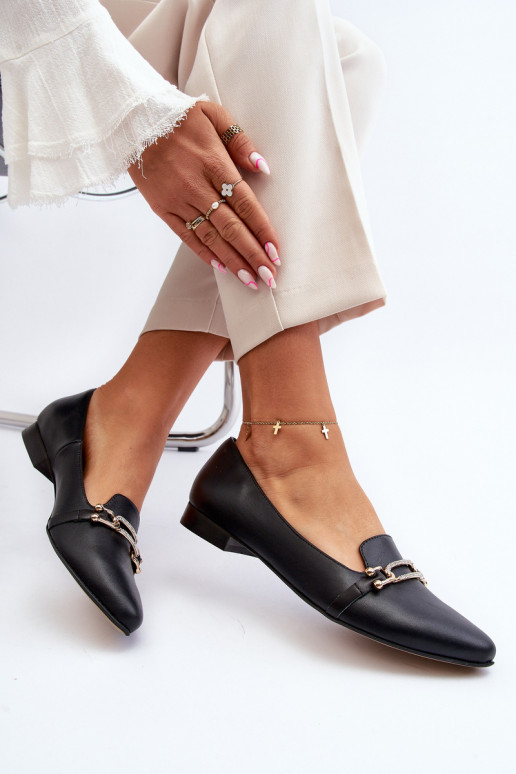 Zazoo 2885 Balerīnas ar ornamentiem melnas krāsas Zazoo 2885 Balerīnas ar ornamentiem melnas krāsas