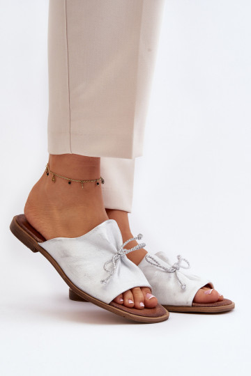 Zazoo 2659 Čibas no dabīgas ādas Sieviešu Sudraba krāsas