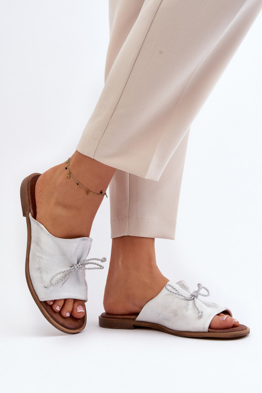 Zazoo 2659 Čibas no dabīgas ādas Sieviešu Sudraba krāsas