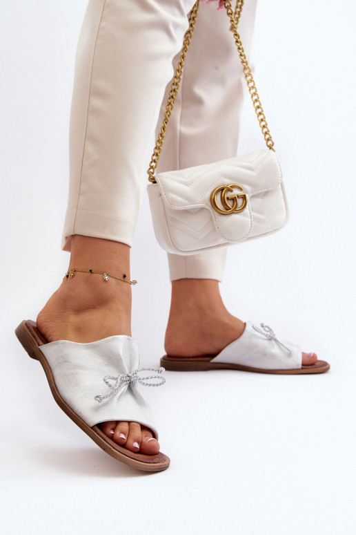 Zazoo 2659 Čibas no dabīgas ādas Sieviešu Sudraba krāsas