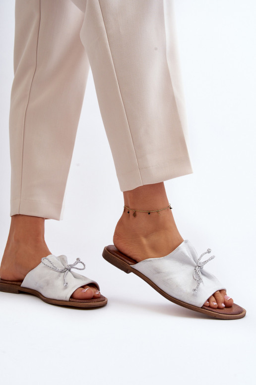 Zazoo 2659 Čibas no dabīgas ādas Sieviešu Sudraba krāsas