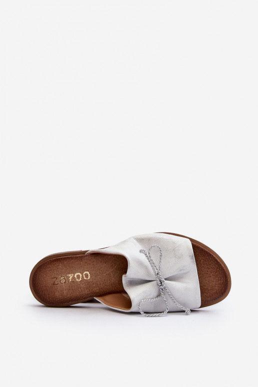 Zazoo 2659 Čibas no dabīgas ādas Sieviešu Sudraba krāsas