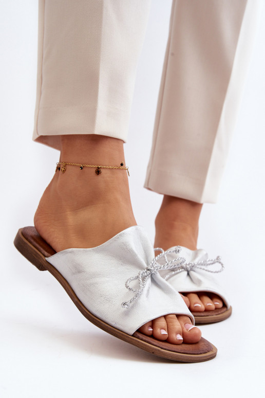 Zazoo 2659 Čibas no dabīgas ādas Sieviešu Sudraba krāsas