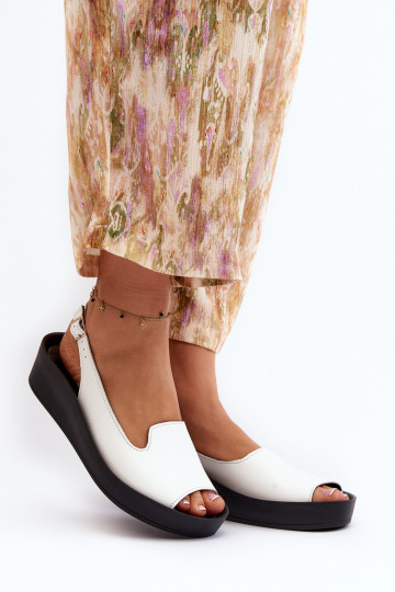 Zazoo 2893 Sieviešu basenes Āda na Biezsj PodeszInie baltas krāsas 2