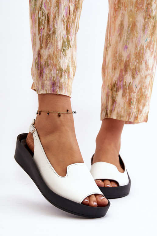 Zazoo 2893 Sieviešu basenes Āda na Biezsj PodeszInie baltas krāsas Zazoo 2893 Sieviešu basenes Āda na Biezsj PodeszInie baltas krāsas