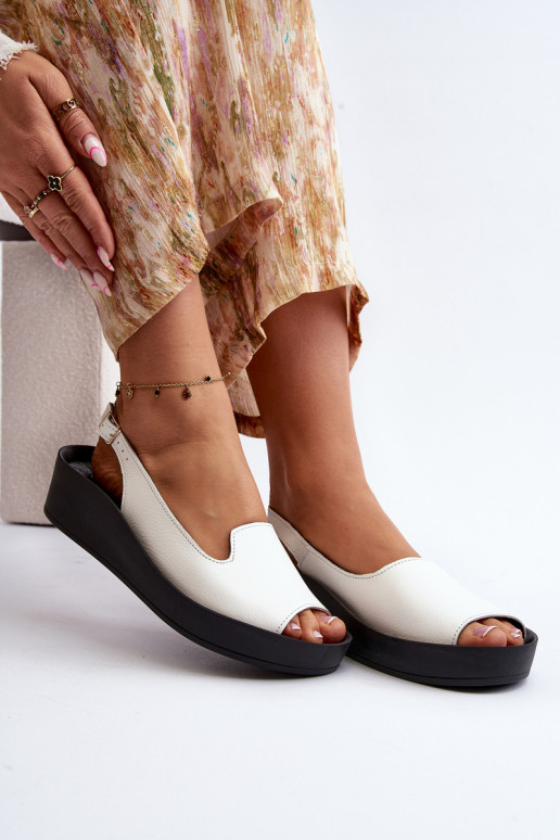 Zazoo 2893 Sieviešu basenes Āda na Biezsj PodeszInie baltas krāsas Zazoo 2893 Sieviešu basenes Āda na Biezsj PodeszInie baltas krāsas