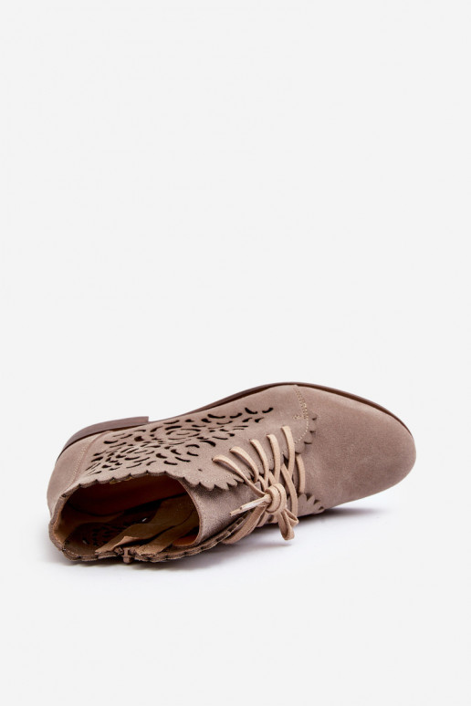 Zazoo 2871 Zābaki Sieviešu šņorējami smilšu krāsas