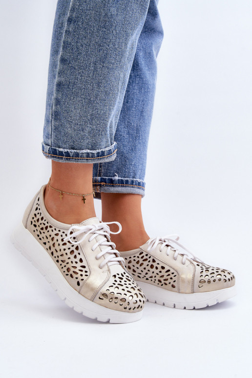 Zazoo 2821 Āda apavi Sieviešu Ažūrs Zelta krāsas Zazoo 2821 Āda apavi Sieviešu Ažūrs Zelta krāsas