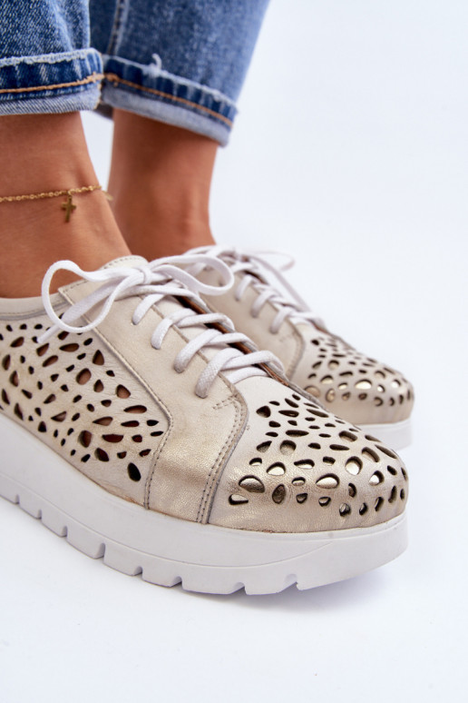 Zazoo 2821 Āda apavi Sieviešu Ažūrs Zelta krāsas Zazoo 2821 Āda apavi Sieviešu Ažūrs Zelta krāsas