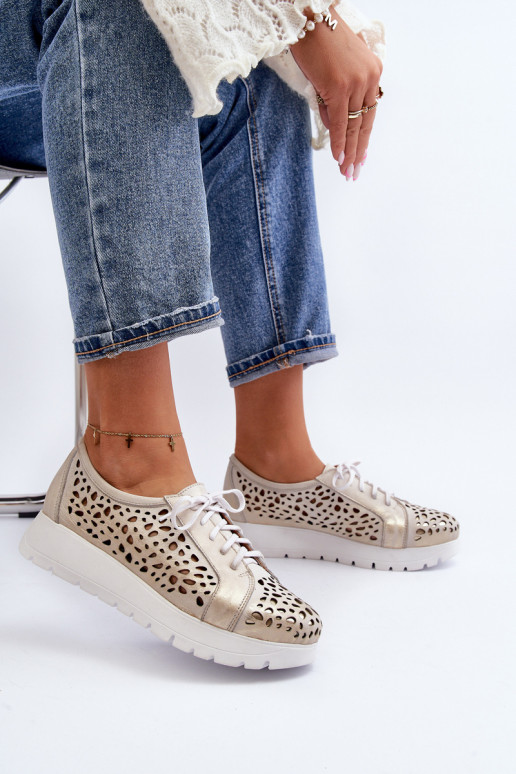 Zazoo 2821 Āda apavi Sieviešu Ažūrs Zelta krāsas Zazoo 2821 Āda apavi Sieviešu Ažūrs Zelta krāsas