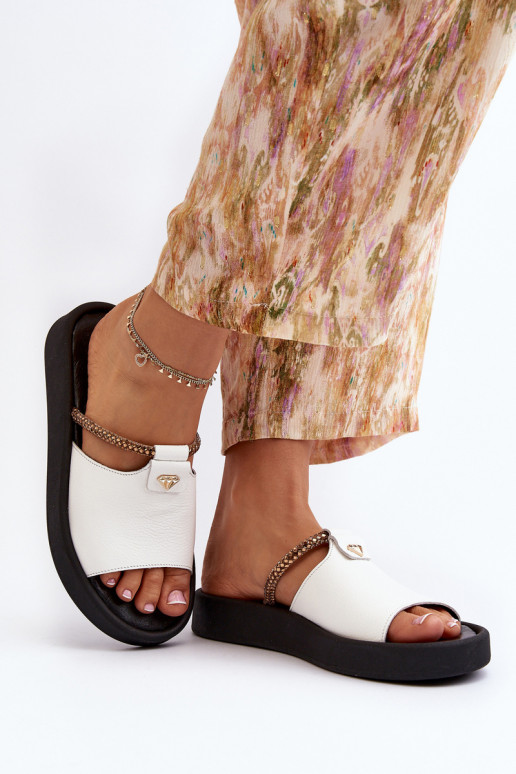 Zazoo 2896 sieviešu čības Āda baltas krāsas