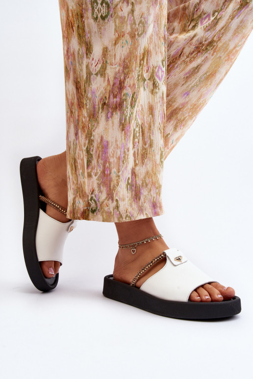 Zazoo 2896 sieviešu čības Āda baltas krāsas