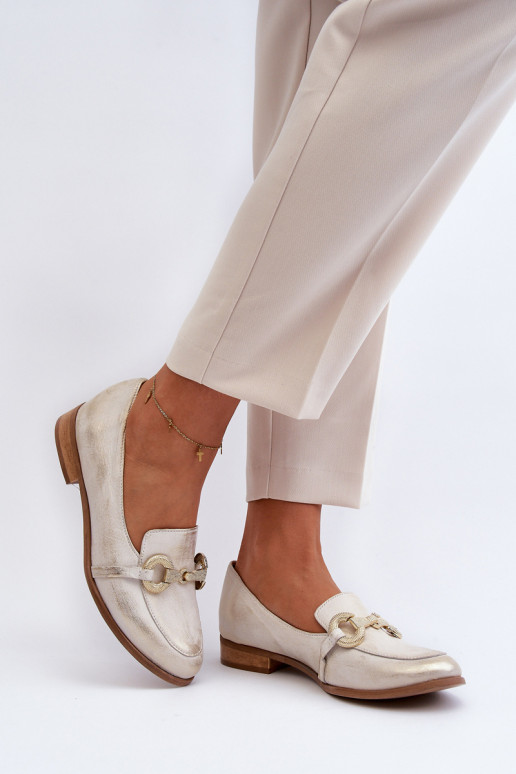 Zazoo 2880 Sieviešu Mokasīni Āda ar ornamentiem Zelta krāsas Zazoo 2880 Sieviešu Mokasīni Āda ar ornamentiem Zelta krāsas