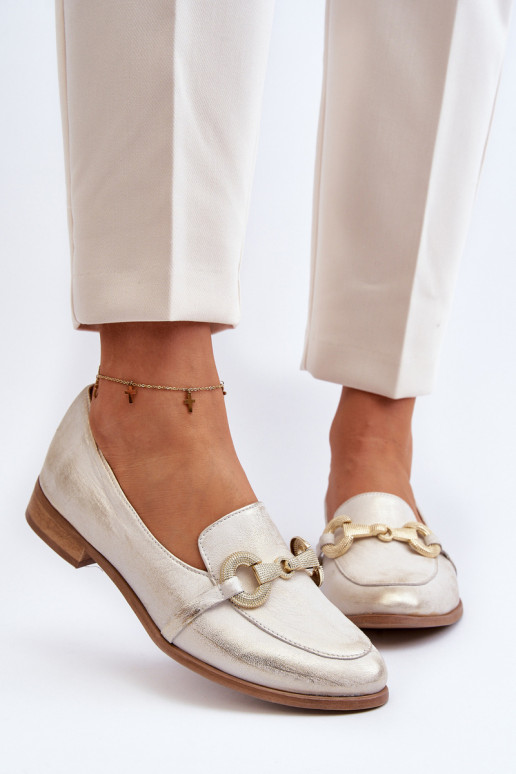 Zazoo 2880 Sieviešu Mokasīni Āda ar ornamentiem Zelta krāsas Zazoo 2880 Sieviešu Mokasīni Āda ar ornamentiem Zelta krāsas