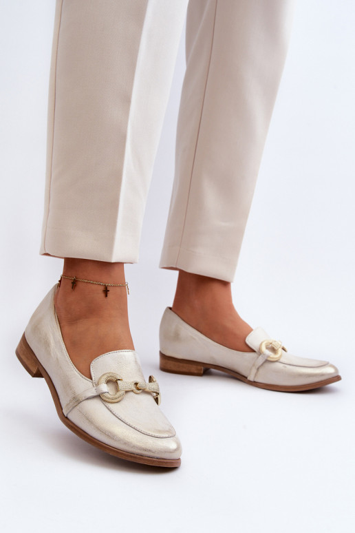 Zazoo 2880 Sieviešu Mokasīni Āda ar ornamentiem Zelta krāsas Zazoo 2880 Sieviešu Mokasīni Āda ar ornamentiem Zelta krāsas