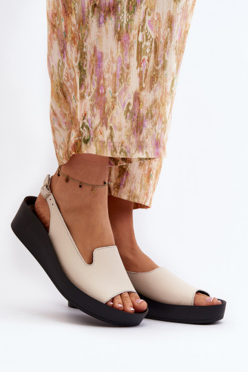 Zazoo 2893 Sieviešu basenes Āda na Biezsj PodeszInie Ziloņkaula krāsas 2