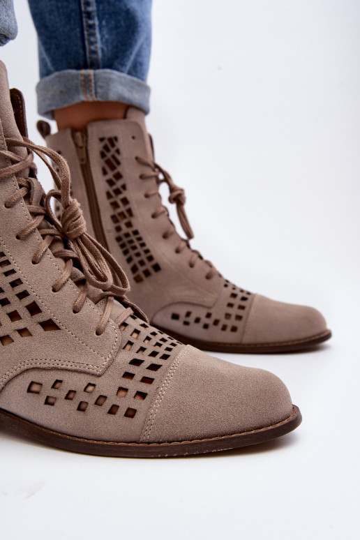 Zazoo 2627 Ažūrs Āda Sieviešu puszābaki smilšu krāsas Zazoo 2627 Ažūrs Āda Sieviešu puszābaki smilšu krāsas