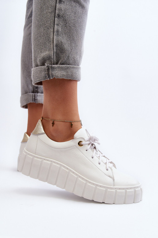 Zazoo 2919 Sieviešu Āda apavi Uz biezas zoles baltas krāsas Zazoo 2919 Sieviešu Āda apavi Uz biezas zoles baltas krāsas