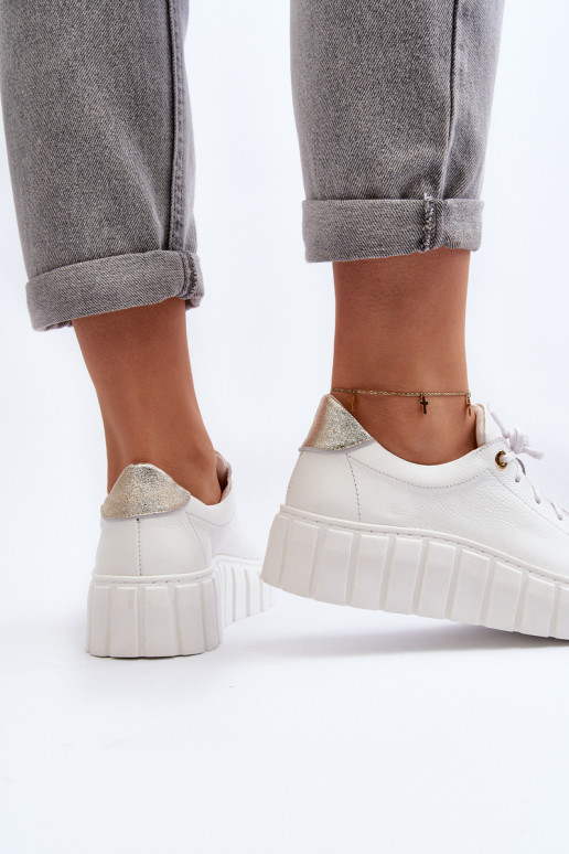 Zazoo 2919 Sieviešu Āda apavi Uz biezas zoles baltas krāsas Zazoo 2919 Sieviešu Āda apavi Uz biezas zoles baltas krāsas