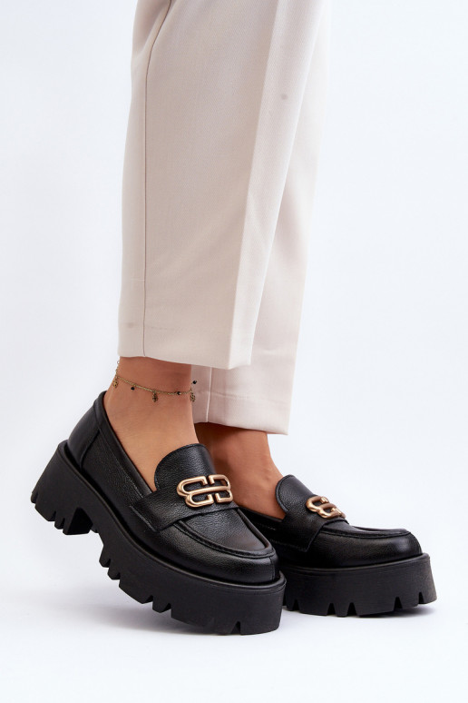 Zazoo 20164 Sieviešu Mokasīni Izgatavota no dabīgas ādas melnas krāsas