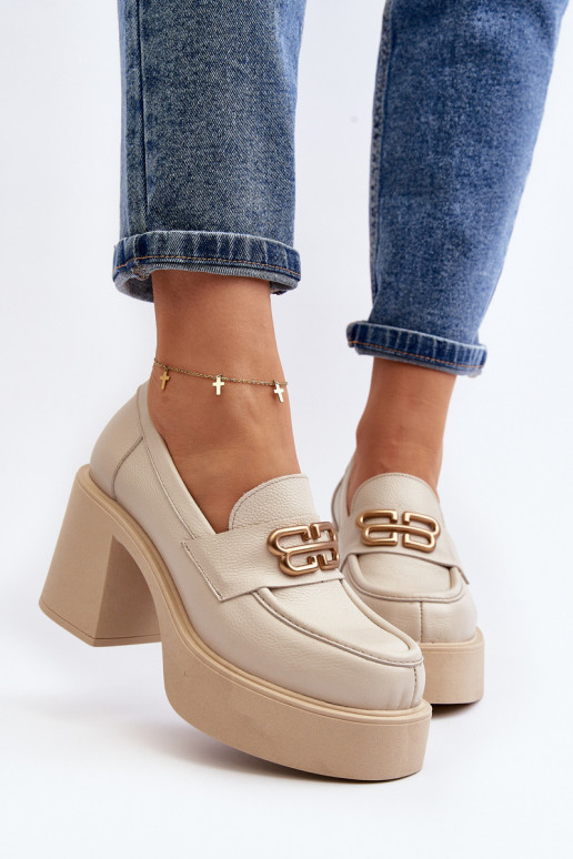 Zazoo 20170 apavi Āda Sieviešu ar papēdi Ziloņkaula krāsas Zazoo 20170 apavi Āda Sieviešu ar papēdi Ziloņkaula krāsas