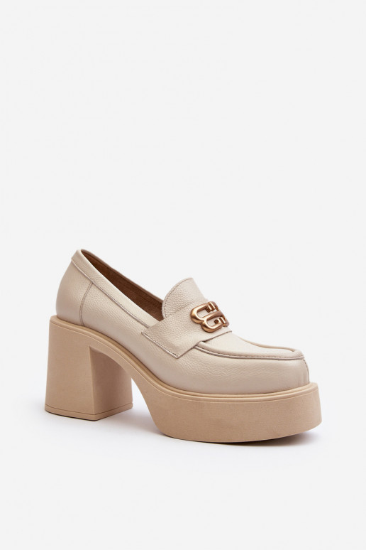 Zazoo 20170 apavi Āda Sieviešu ar papēdi Ziloņkaula krāsas Zazoo 20170 apavi Āda Sieviešu ar papēdi Ziloņkaula krāsas