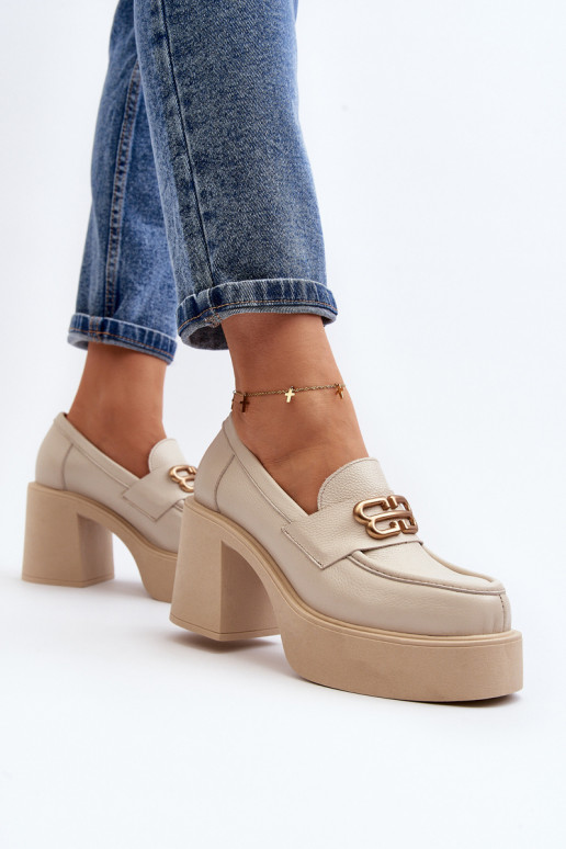 Zazoo 20170 apavi Āda Sieviešu ar papēdi Ziloņkaula krāsas Zazoo 20170 apavi Āda Sieviešu ar papēdi Ziloņkaula krāsas