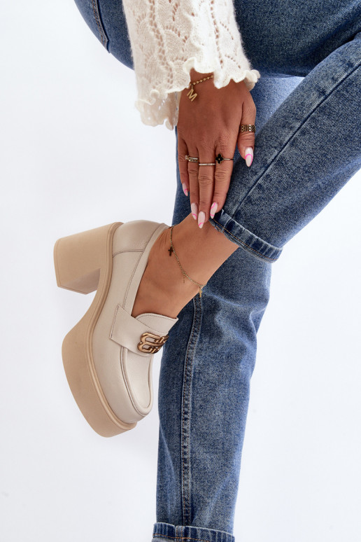 Zazoo 20170 apavi Āda Sieviešu ar papēdi Ziloņkaula krāsas Zazoo 20170 apavi Āda Sieviešu ar papēdi Ziloņkaula krāsas