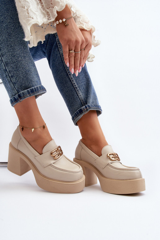 Zazoo 20170 apavi Āda Sieviešu ar papēdi Ziloņkaula krāsas Zazoo 20170 apavi Āda Sieviešu ar papēdi Ziloņkaula krāsas