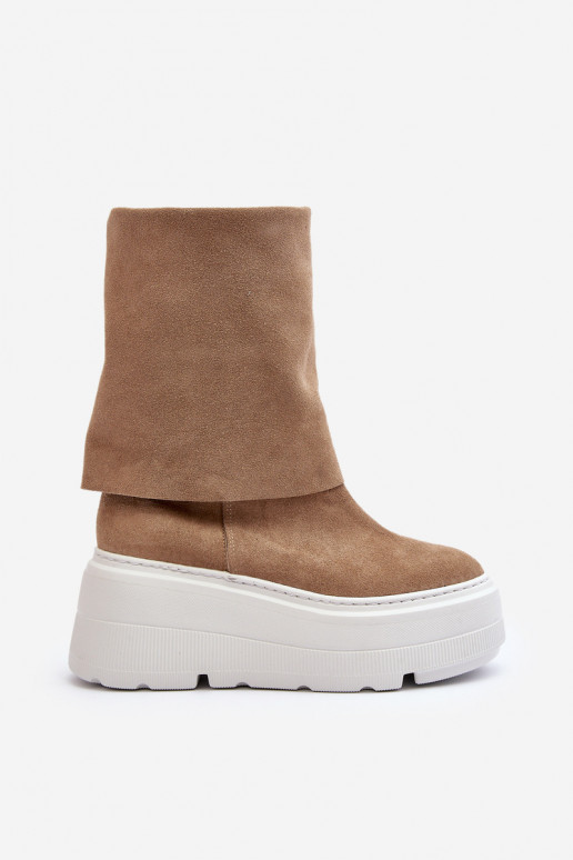 Zazoo 3410 zamšādas Sieviešu Sieviešu puszābaki ar platformu smilšu krāsas Zazoo 3410 zamšādas Sieviešu Sieviešu puszābaki ar platformu smilšu krāsas