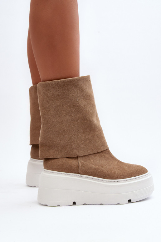 Zazoo 3410 zamšādas Sieviešu Sieviešu puszābaki ar platformu smilšu krāsas Zazoo 3410 zamšādas Sieviešu Sieviešu puszābaki ar platformu smilšu krāsas