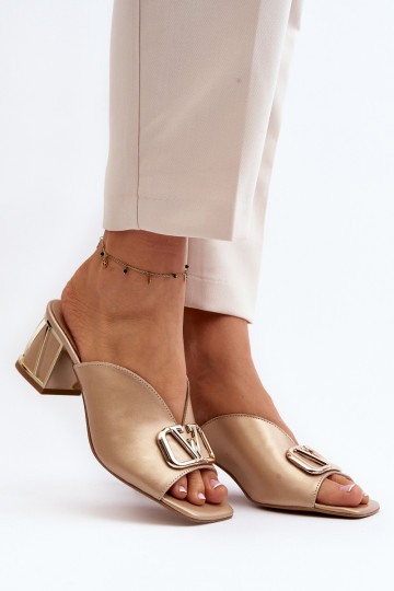 Eleganta stila sieviešu čības ar papēdi Laura Messi 2771 Zelta krāsas 2