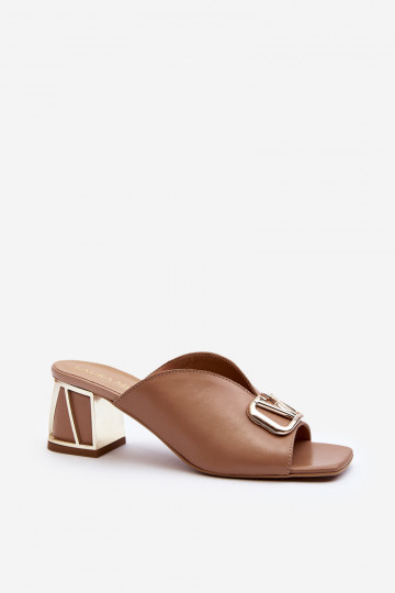 Eleganta stila sieviešu čības ar papēdi Laura Messi 2771 smilšu krāsas