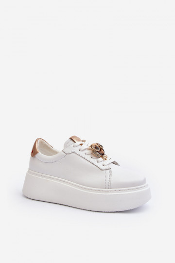 Sieviešu Āda Sneakers modeļa apavi CheBello 4411 baltas krāsas