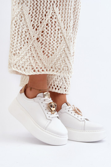 Sieviešu Āda Sneakers modeļa apavi CheBello 4411 baltas krāsas 2