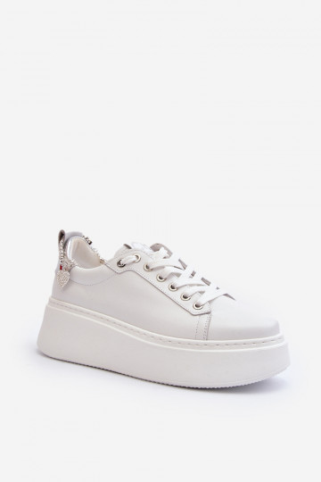 Āda Sieviešu Sneakers modeļa apavi Ar rokassprādzi CheBello 4406 baltas krāsas