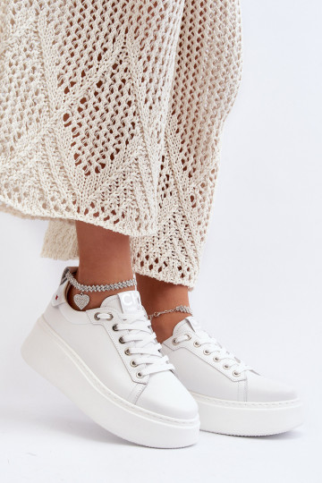 Āda Sieviešu Sneakers modeļa apavi Ar rokassprādzi CheBello 4406 baltas krāsas 2
