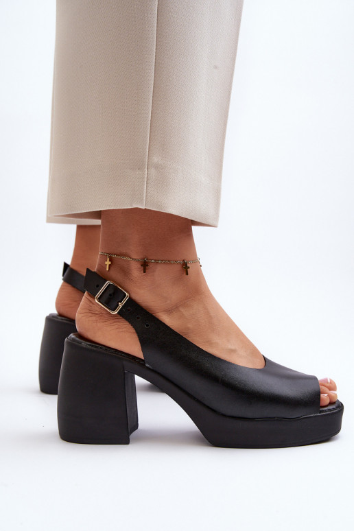 Zazoo 40376 Sieviešu basenes Uz masīviem papēžiem melnas krāsas Zazoo 40376 Sieviešu basenes Uz masīviem papēžiem melnas krāsas