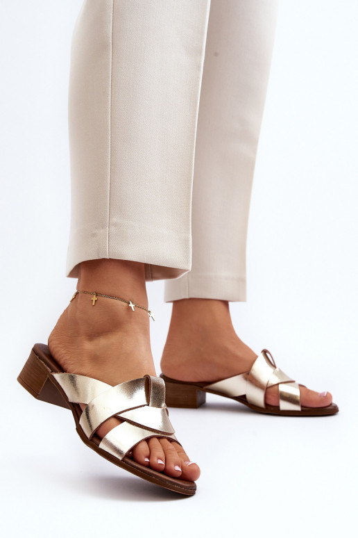 Zazoo 40236 Čibas no dabīgas ādas Sieviešu Uz Zema Papēža Zelta krāsas Zazoo 40236 Čibas no dabīgas ādas Sieviešu Uz Zema Papēža Zelta krāsas