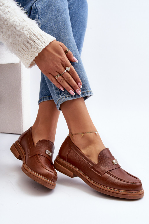 Zazoo 20165 Āda sieviešu mokasīni brūnas krāsas