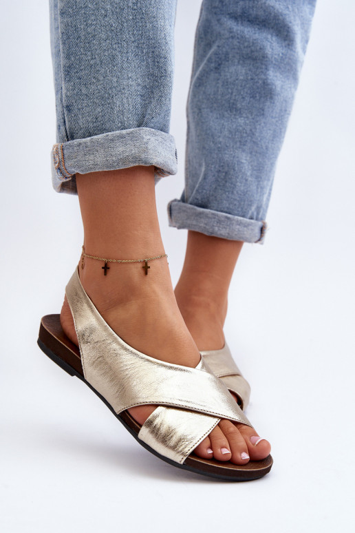 Zazoo 40407 sandales Āda Sieviešu Zelta krāsas