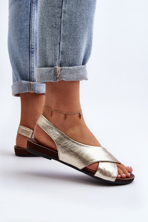 Zazoo 40407 sandales Āda Sieviešu Zelta krāsas