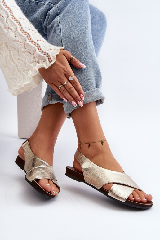 Zazoo 40407 sandales Āda Sieviešu Zelta krāsas